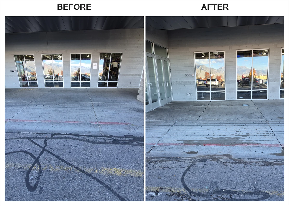 Storefront cleaning before and after results