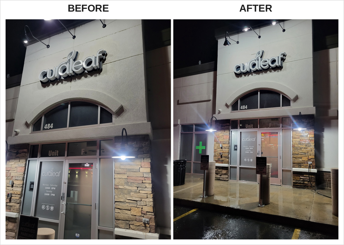 Before and after concrete cleaning in Springville Utah by LHS Powerwash